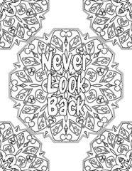Positive Affirmation Coloring Pages, Mandala Coloring Pages for Self-acceptance for Kids and Adults