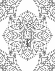 Positive Affirmation Coloring Pages, Mandala Coloring sheet for Self-acceptance for Kids and Adults
