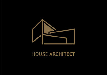 House architect logo template, vector illustration minimal line design.
