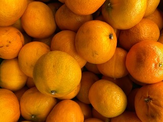 Photo fresh orange fruits as background top view