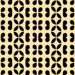 Vibrant black and yellow background adorned with circular shapes, forming a repeating fabric pattern reminiscent of a peppermint motif with aizome influences.
