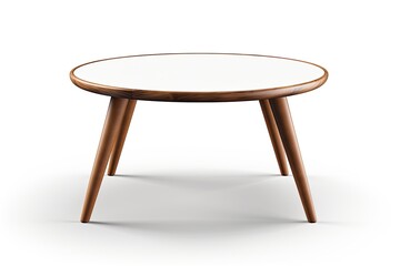Round coffee table or end table isolated on white background