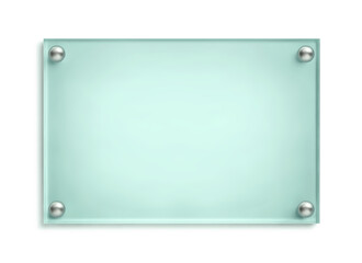 Blue glass board isoalted on white background