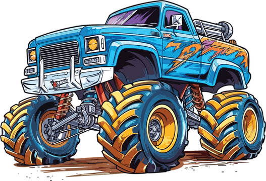 Monster truck vector cartoon