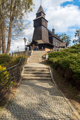 Wooden church in Pielgrzymowice village in Poland