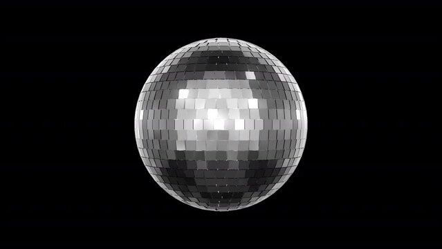 Silver disco ball with alpha background