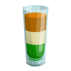 Cocktail Irish flag. vector illustration on a white background