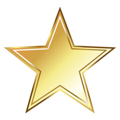 Golden shiny five pointed star festive glam symbol
