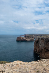 Fototapeta premium Views of the cliffs from the Cabo de San Vicente Lighthouse