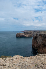 Fototapeta na wymiar Views of the cliffs from the Cabo de San Vicente Lighthouse