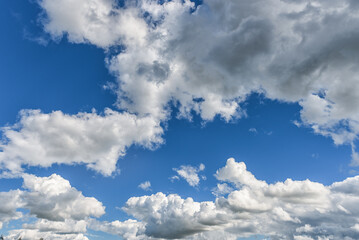Beautiful Blue Sky. Cloudy. Use as a Background. Bright Sunny Day. Nature