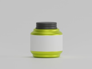 Cosmetic cream jar 3d illustration with white background 