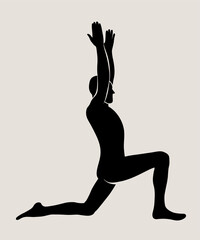 Fototapeta na wymiar Shape of a Man wearing sportswear doing Yoga. Young fit guy doing yoga. Hand drawn Vector icon illustration. Weight Loss. Health care and lifestyle concept. Male yoga.