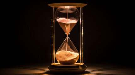Hourglass with Glowing Sand, Generative Ai