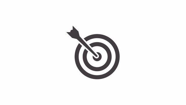 Business target. Vector icon animation. The background is entirely transparent. It can be used in the desired color background or on another video.