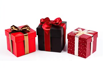 Gift Box on White Background for Holidays, Birthdays and Celebrations. Decoration Design Isolated for Christmas Xmas Anniversary and Greeting