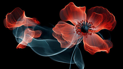 Poppy Flower on Dark, Generative Ai