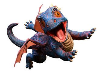 Obraz premium 3D Rendering Fairy Tale Dragon on White