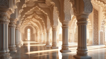 Delicate arches 3d illustration - Generative AI.