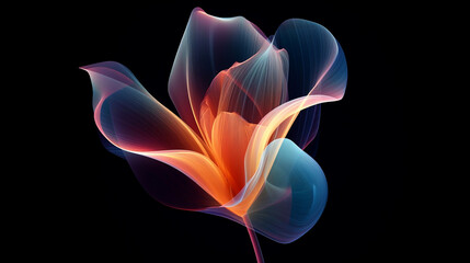 Tulip Flower on Dark, Generative AI, Generative Ai