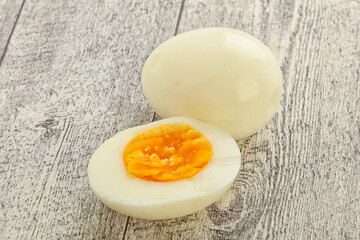 Boiled chicken egg for breakfast