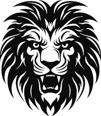 Illustration of a lion head style art.