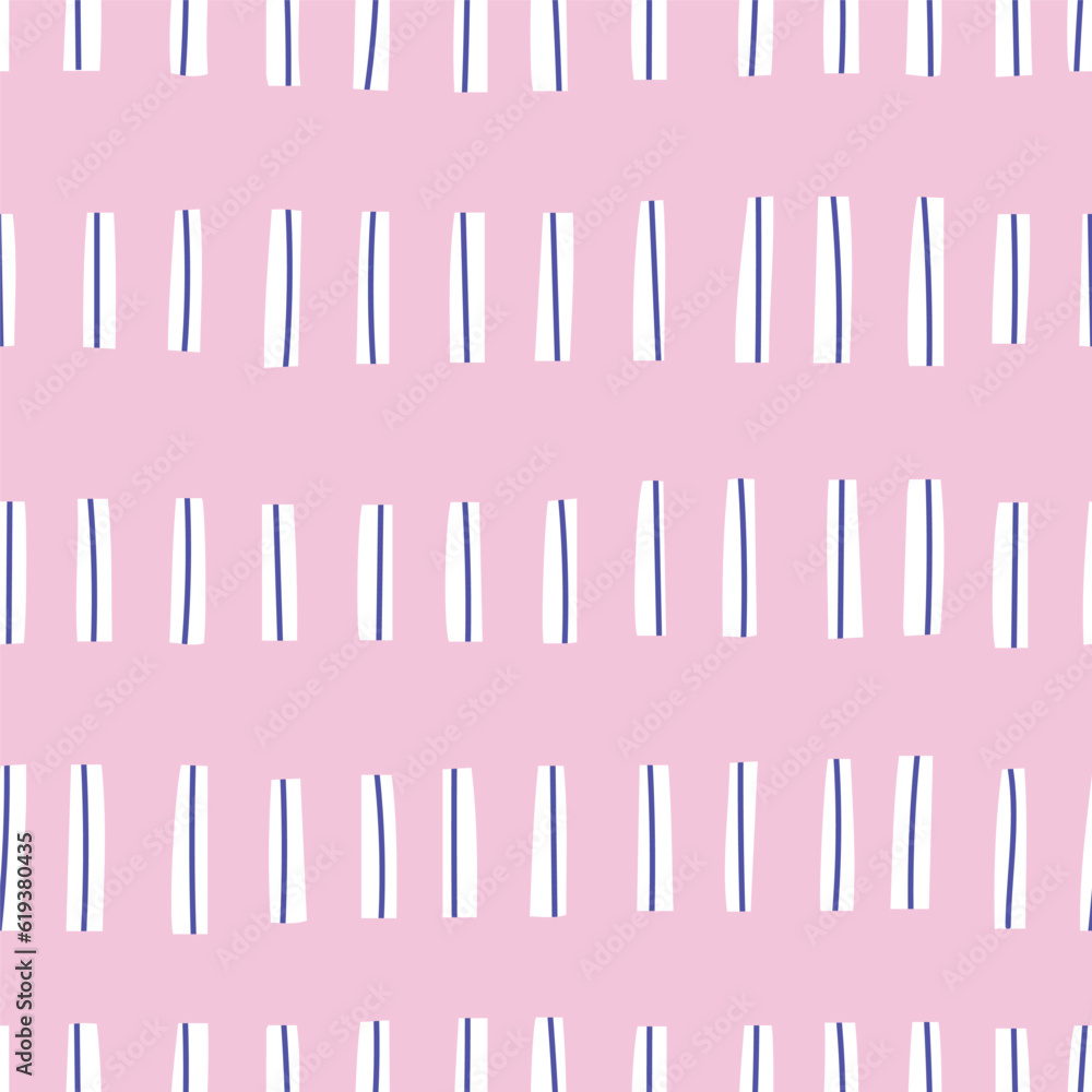 Wall mural cute seamless pattern with hand drawn lines. abstract lined pattern in retro style. minimalistic doo