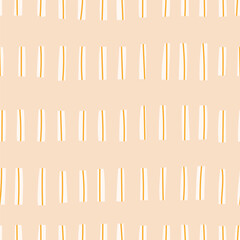 Cute seamless pattern with hand drawn lines. Abstract lined pattern in retro style. Minimalistic doodle lines background