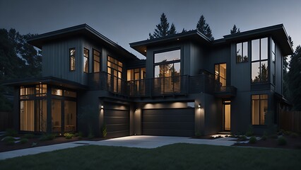 A beautiful modern house. Ai generated