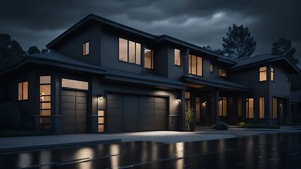 Fototapeta premium A beautiful modern house. Ai generated