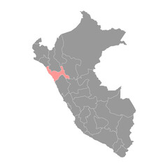 La Libertad map, region in Peru. Vector Illustration.