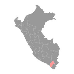 Moquegua map, region in Peru. Vector Illustration.