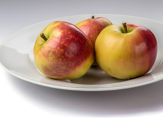 Naklejka na ściany i meble Frische Äpfel auf einem Teller – Symbol für gesunde Ernährung