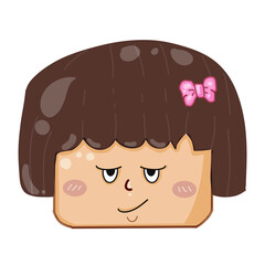 A bob girl feels like what, character illustration, PNG.