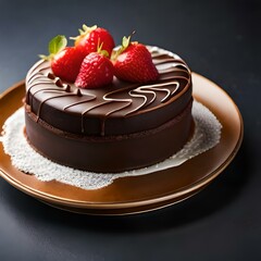 chocolate cake with strawberries