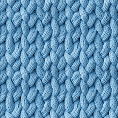 Light Blue knitted fabric, seamless pixel perfect pattern texture.