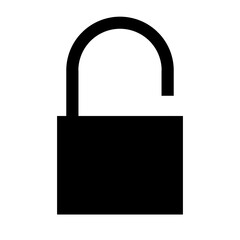 Lock open unlock flat icon isolated on white background