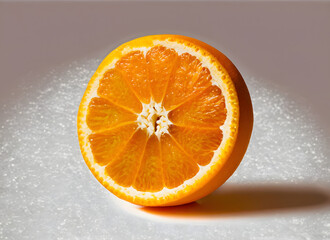 Frische, saftige Orange auf hellem Hintergrund &ndash; Nahaufnahme