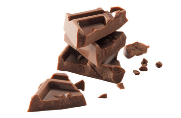 Delicious chocolate pieces cut out