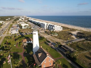 Aerial shot of St George Island in Florida.