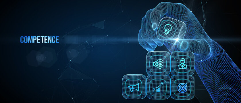 Business, Technology, Internet and network concept. Competence Skill Personal development. 3d illustration
