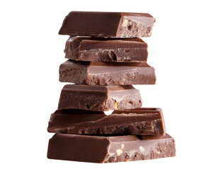 Delicious chocolate pieces cut out