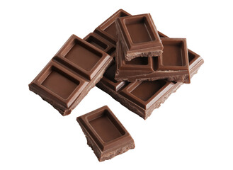 Delicious chocolate pieces cut out