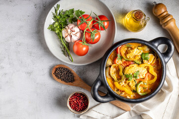 Fish stew. Traditional dish in Brazil, (Moqueca Baiana de Peixe).