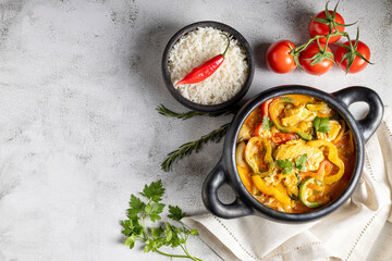 Fish stew. Traditional dish in Brazil, (Moqueca Baiana de Peixe).