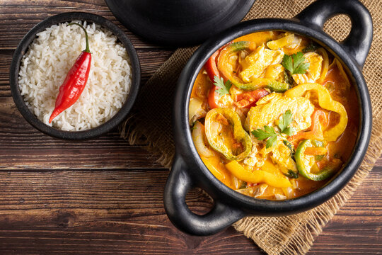 Fish stew. Traditional dish in Brazil, (Moqueca Baiana de Peixe).