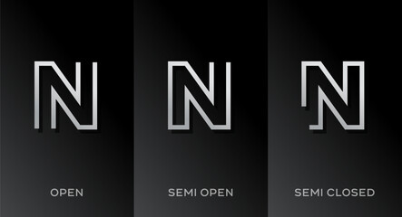 Set of letter N logo icon design template elements