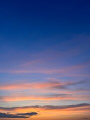 Tender purple sky background, heavens background, colorful clouds and tender blue sky