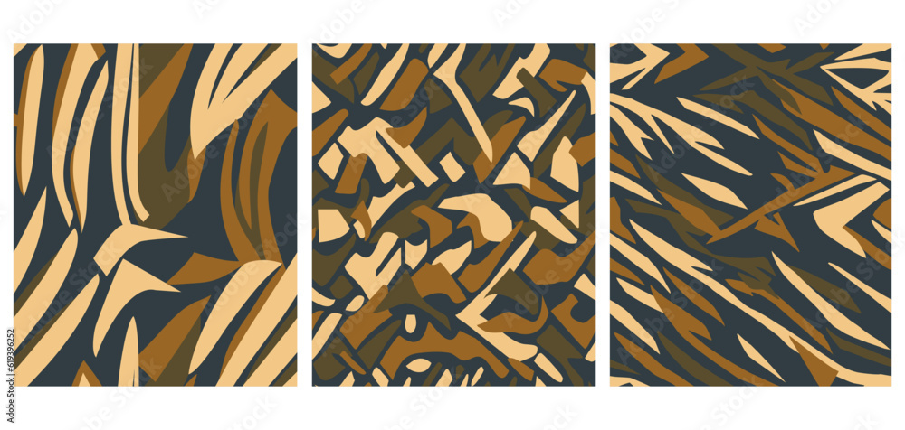 Poster abstract seamless patterns with ethnic elements