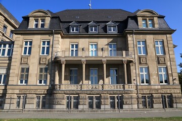 Fototapeta na wymiar State Chancellery of North Rhine-Westphalia (German: Staatskanzlei des Landes Nordrhein-Westfalen), governmental building in Dusseldorf, Germany.